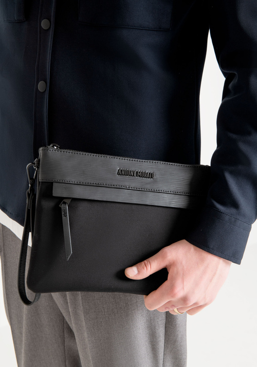 POUCH IN POPLIN AND PALMELTO EFFECT FABRIC - Men's Handbags | Antony Morato Online Shop