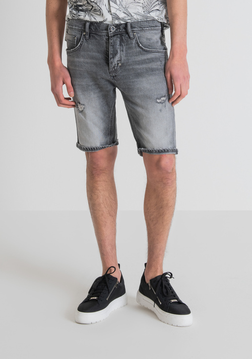 SHORT SLIM FIT « ARGON » EN DENIM CONFORT GRIS - Jeans | Antony Morato Online Shop
