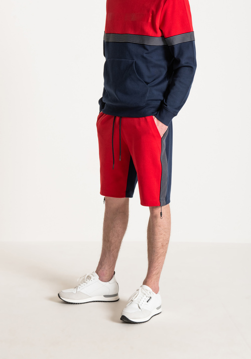 TRACK SHORTS IN COTTON-BLEND FLEECE WITH SIDE BAND DETAILS - Trousers | Antony Morato Online Shop