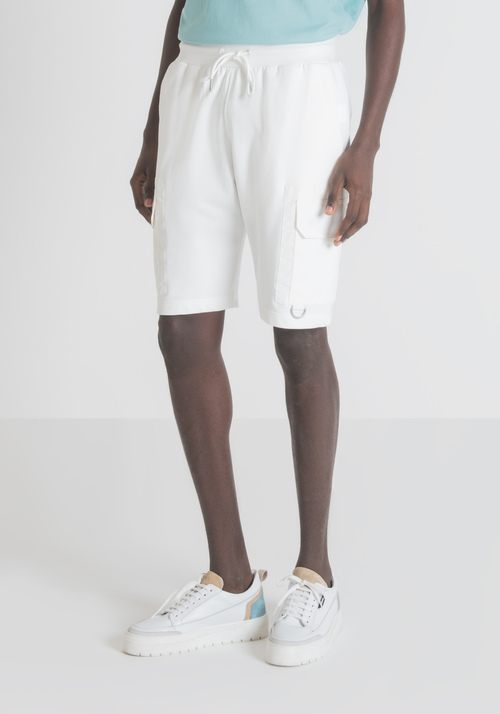 REGULAR FIT SHORTS IN STRETCH COTTON BLEND FABRIC WITH TONE-ON-TONE POCKETS - Shorts | Antony Morato Online Shop