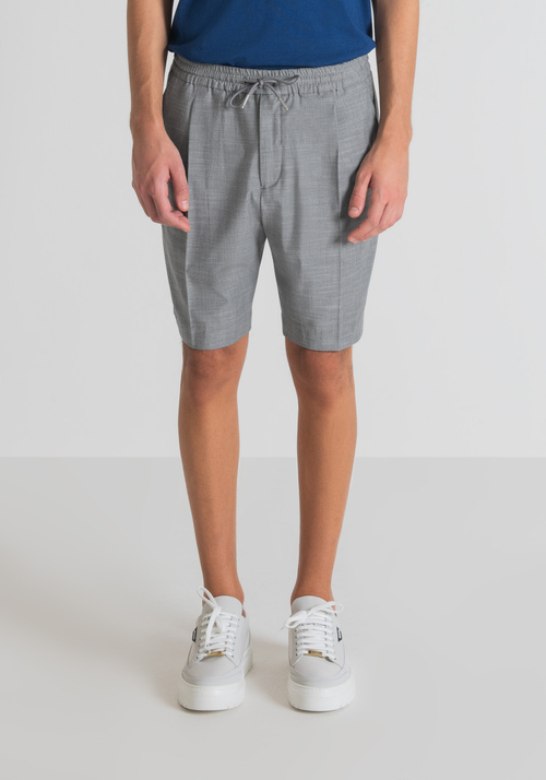 "NEIL" REGULAR-FIT SHORTS IN STRETCH FABRIC WITH SLUB EFFECT - Men's Shorts | Antony Morato Online Shop