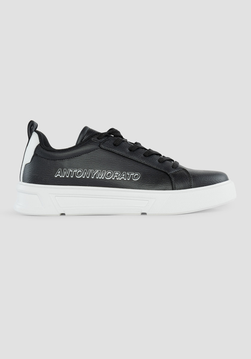 "STAGE" LOW-TOP SNEAKERS IN TUMBLED FAUX LEATHER WITH CONTRASTING LOGO AND ERGONOMIC SOLE | Antony Morato Online Shop