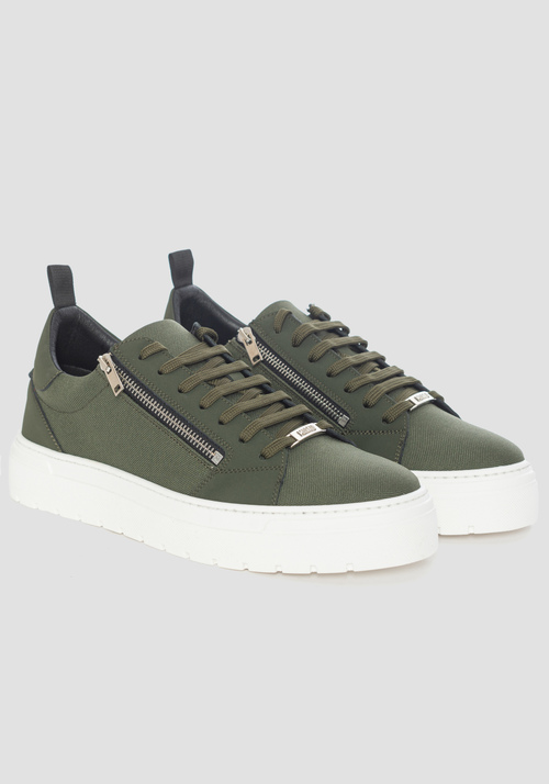 “ZIPPER” LOW-TOP SNEAKER IN RECYCLED FABRIC AND NUBUCK - Care For Future | Antony Morato Online Shop