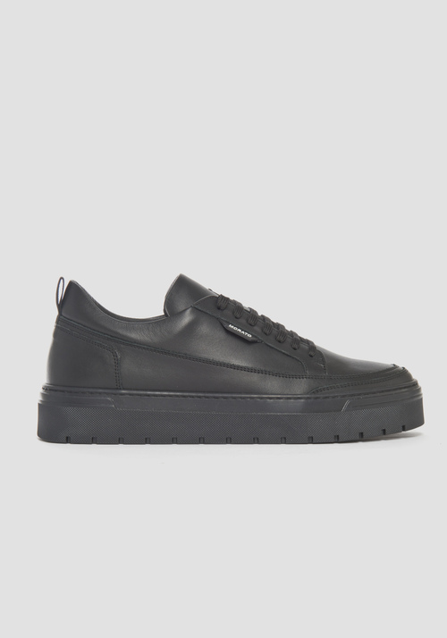 "FLINT" SNEAKERS IN LEATHER WITH TONE-ON-TONE DETAILS - Carry Over | Antony Morato Online Shop