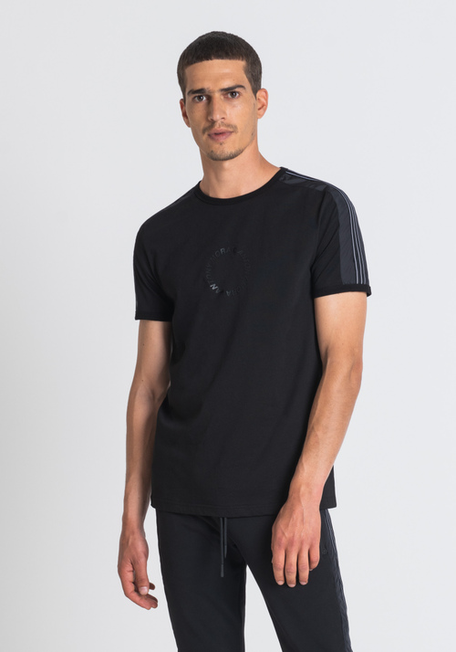 100% COTTON CREW NECK T-SHIRT WITH LOGOED PRINT - Clothing | Antony Morato Online Shop