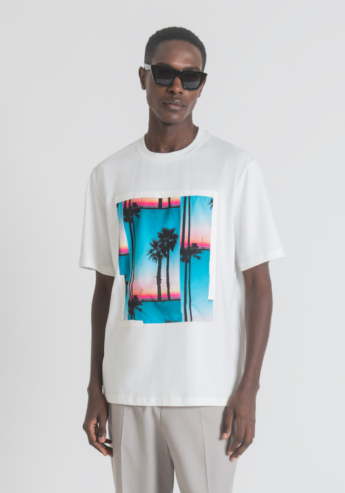 OVERSIZED T-SHIRT IN PURE COTTON WITH SUNSET PRINT - New Arrivals SS23 | Antony Morato Online Shop
