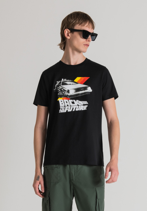 REGULAR-FIT COTTON T-SHIRT WITH "BACK TO THE FUTURE" PRINT - All SS23 - no timeless | Antony Morato Online Shop