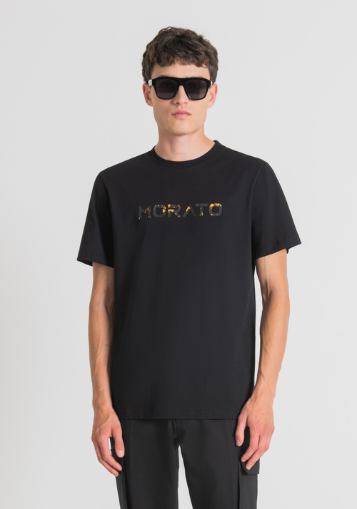 REGULAR FIT T-SHIRT IN PURE COTTON WITH RUBBERISED LOGO PRINT - Men's T-shirts & Polo | Antony Morato Online Shop
