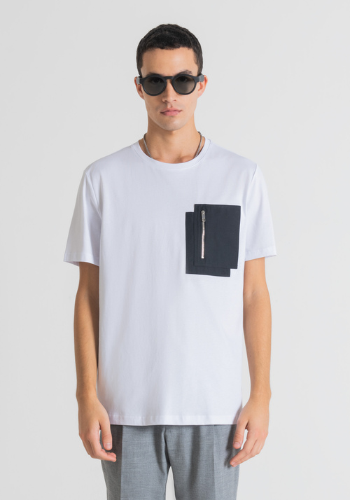 REGULAR FIT T-SHIRT IN COTTON WITH CONTRASTING POCKET - T-shirts and Polo | Antony Morato Online Shop