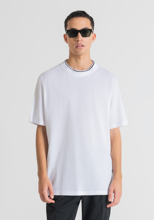 REGULAR-FIT T-SHIRT IN MERCERISED COTTON PIQUE WITH HIGH COLLAR - Men's T-shirts & Polo | Antony Morato Online Shop