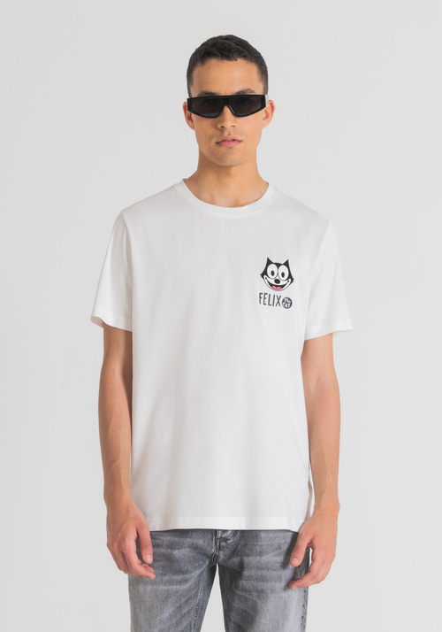 REGULAR-FIT T-SHIRT IN PURE COTTON WITH FELIX THE CAT PRINT - Men's T-shirts & Polo | Antony Morato Online Shop