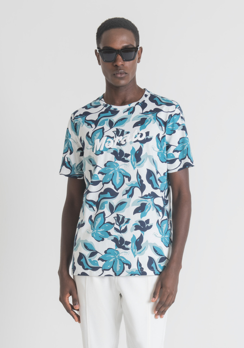 REGULAR-FIT T-SHIRT IN PURE COTTON WITH ALL-OVER FLORAL PRINT - New Arrivals SS23 | Antony Morato Online Shop