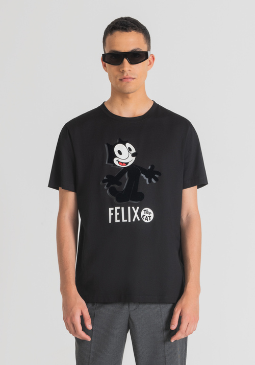T-SHIRT REGULAR FIT IN PURO COTONE CON STAMPA FRONTALE FELIX THE CAT - T-shirts & Polo | Antony Morato Online Shop