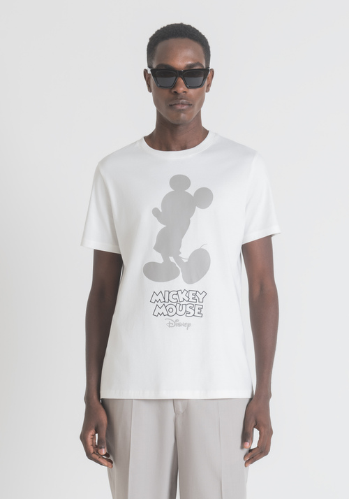 T-SHIRT REGULAR FIT EN PUR COTON AVEC IMPRIMÉ « MICKEY MOUSE » - T-shirts et polos | Antony Morato Online Shop