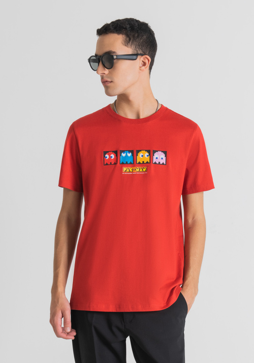 T-SHIRT REGULAR FIT 100 % COTON AVEC IMPRIMÉ PAC-MAN - T-shirts et polos | Antony Morato Online Shop