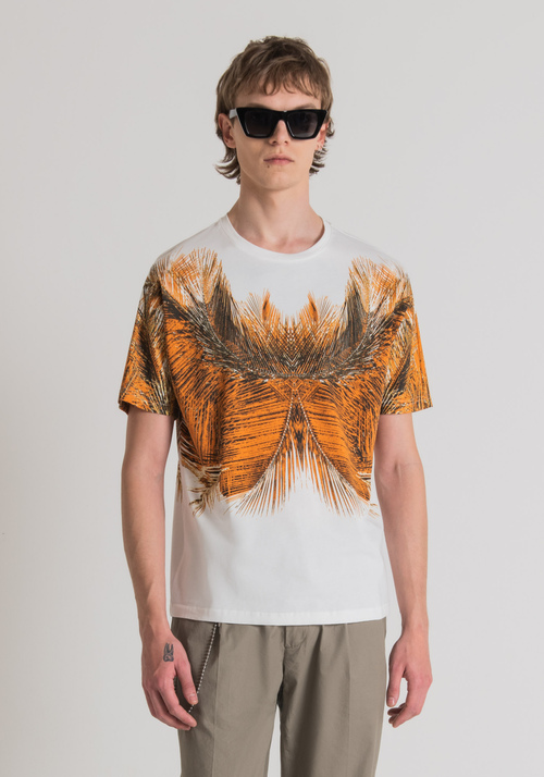 T-SHIRT REGULAR FIT EN PUR COTON AVEC IMPRIMÉ PALMIERS - T-shirts et polos | Antony Morato Online Shop