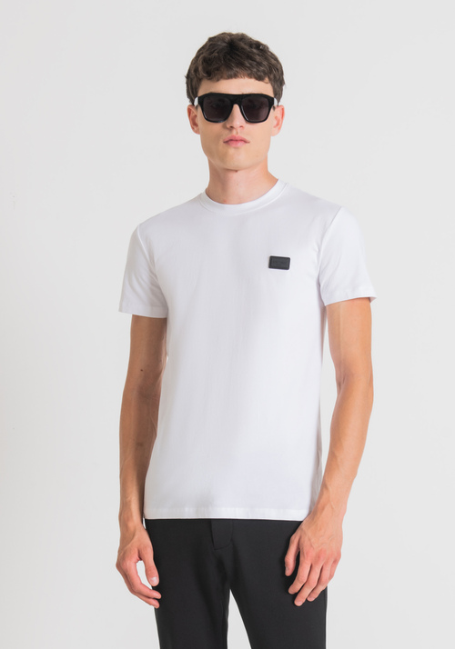 SUPER-SLIM-FIT T-SHIRT WITH FAUX LEATHER POCKET - Men's T-shirts & Polo | Antony Morato Online Shop