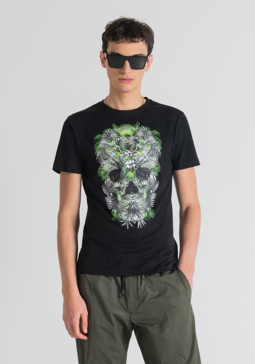 T-SHIRT SLIM FIT MIT TOTENKOPF-PRINT - T-Shirts & Poloshirts | Antony Morato Online Shop