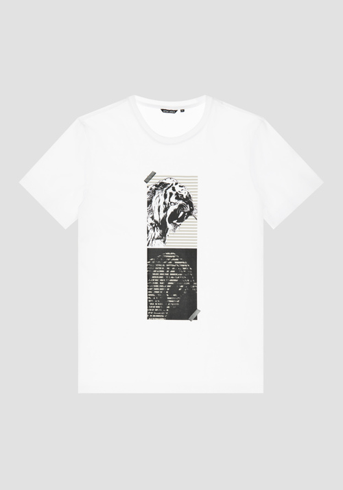 T-SHIRT SLIM 100 % COTON AVEC IMPRIMÉ SUR LE DEVANT | Antony Morato Online Shop