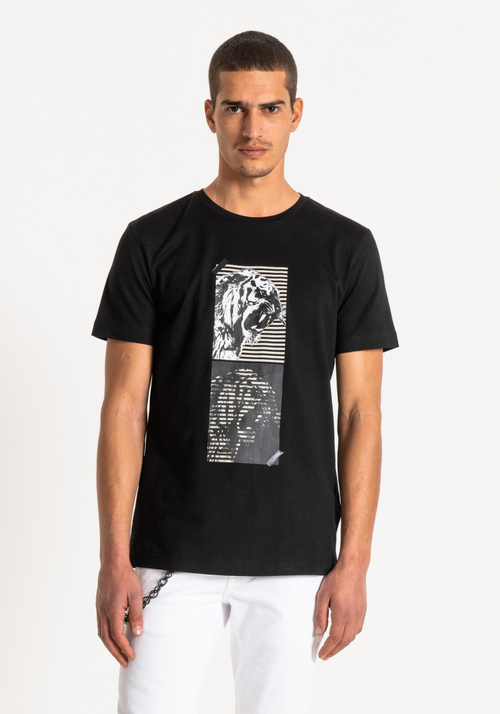 SLIM-FIT T-SHIRT IN 100% COTTON WITH A PRINT AT FRONT | Antony Morato Online Shop