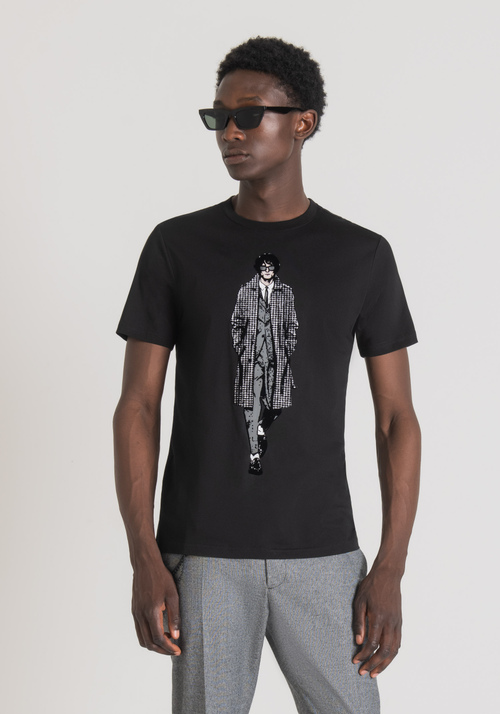 SLIM FIT T-SHIRT IN PURE COTTON WITH FRONT PRINT - Men's T-shirts & Polo | Antony Morato Online Shop