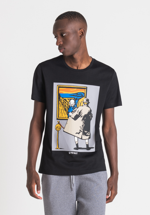 SLIM FIT T-SHIRT IN COTTON WITH TVBOY PRINT - T-shirts and Polo | Antony Morato Online Shop