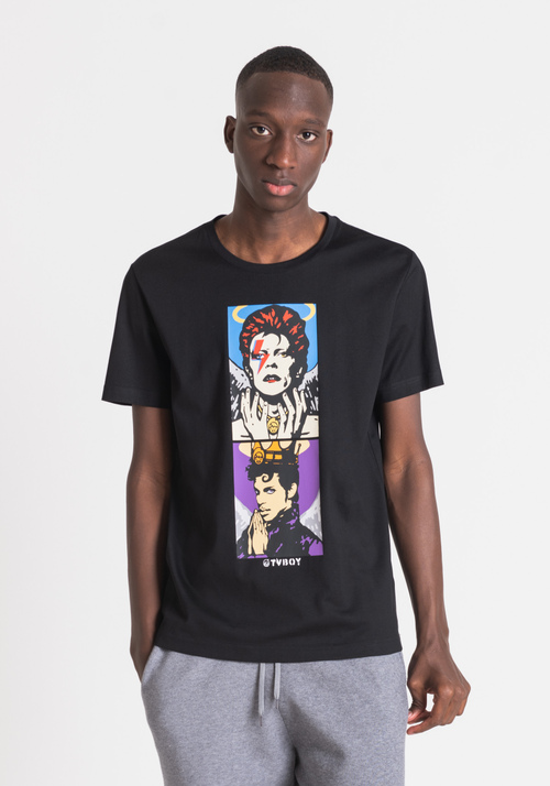 SLIM FIT T-SHIRT IN COTTON WITH TVBOY PRINT - Archivio 55% OFF | Antony Morato Online Shop