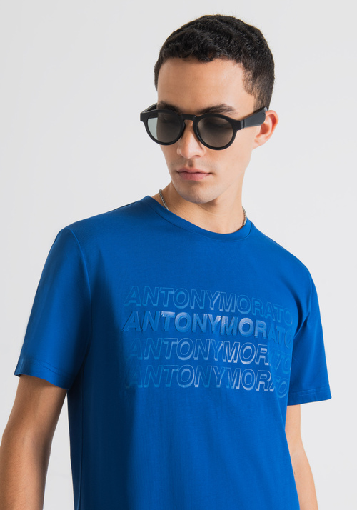 SLIM-FIT T-SHIRT IN PURE COTTON WITH PRINTED LOGO - T-shirts and Polo | Antony Morato Online Shop