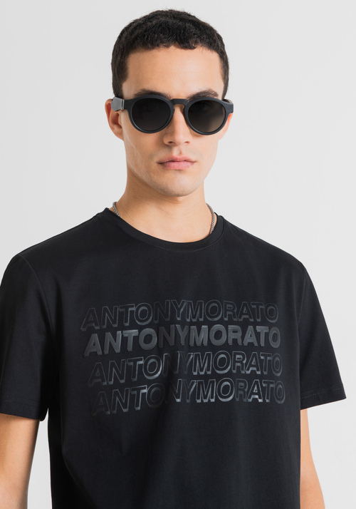SLIM-FIT T-SHIRT IN PURE COTTON WITH PRINTED LOGO - New Arrivals SS23 | Antony Morato Online Shop