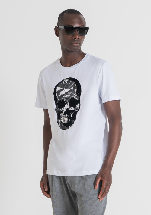 T-SHIRT SLIM FIT IN PURO COTONE CON STAMPA TESCHIO - T-shirts & Polo | Antony Morato Online Shop