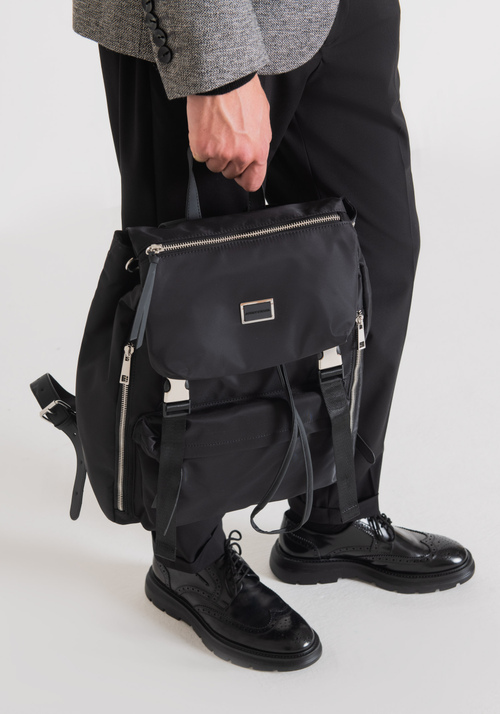 BACKPACK IN TECHNICAL FABRIC WITH LOGO TAB - Men's Handbags | Antony Morato Online Shop