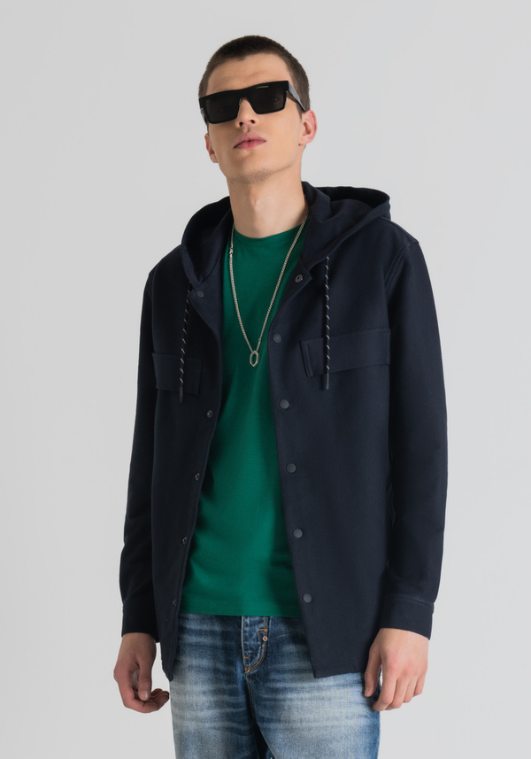 OVERSIZE SHIRT IN COTTON TWILL WITH HOOD - Antony Morato Online Shop