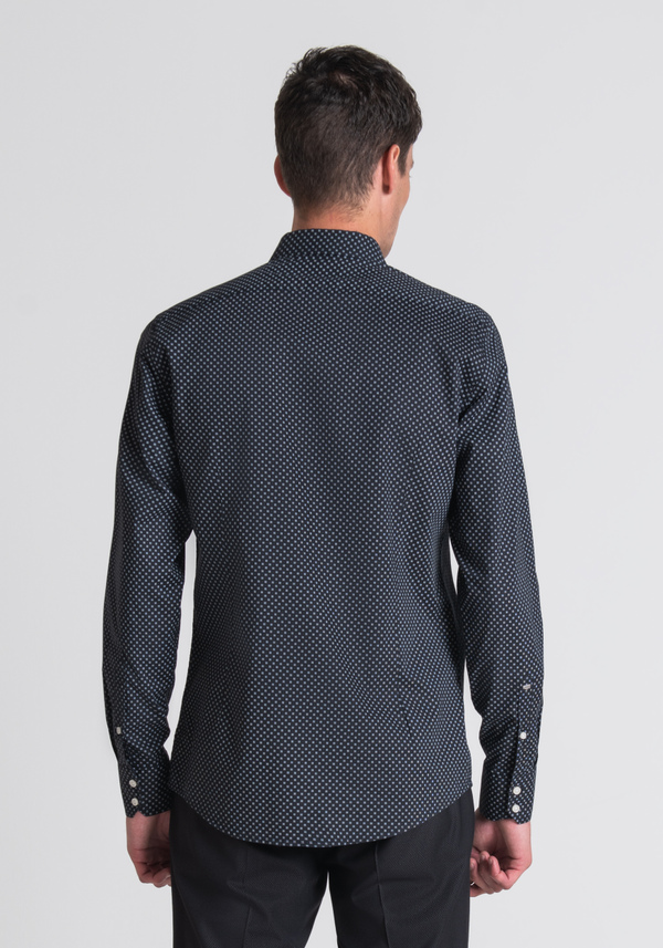 “MILANO” SLIM FIT SHIRT IN SOFT-TOUCH COTTON WITH MICRO-PATTERN - Antony Morato Online Shop