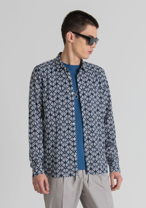 STRAIGHT FIT SHIRT  WITH PATTERN PRINT - Antony Morato Online Shop