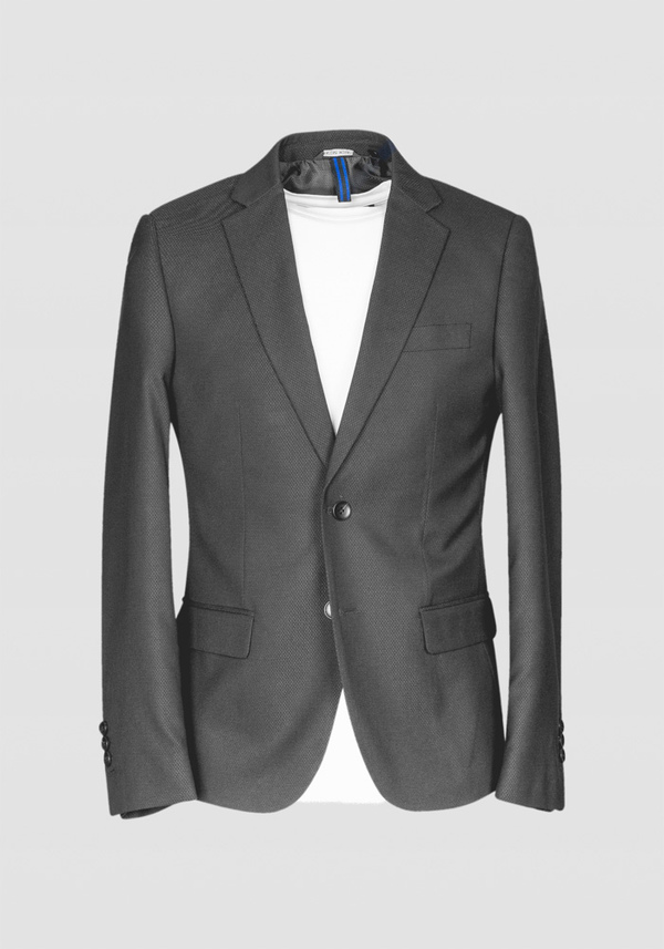 SLIM-FIT SINGLE-BREASTED “BONNIE” JACKET MADE OF MICRO-WOVEN STRETCH FABRIC - Antony Morato Online Shop