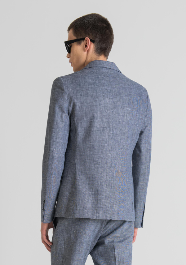 SLIM-FIT “ZELDA” SINGLE-BREASTED JACKET IN A TWO-TONE FABRIC - Antony Morato Online Shop