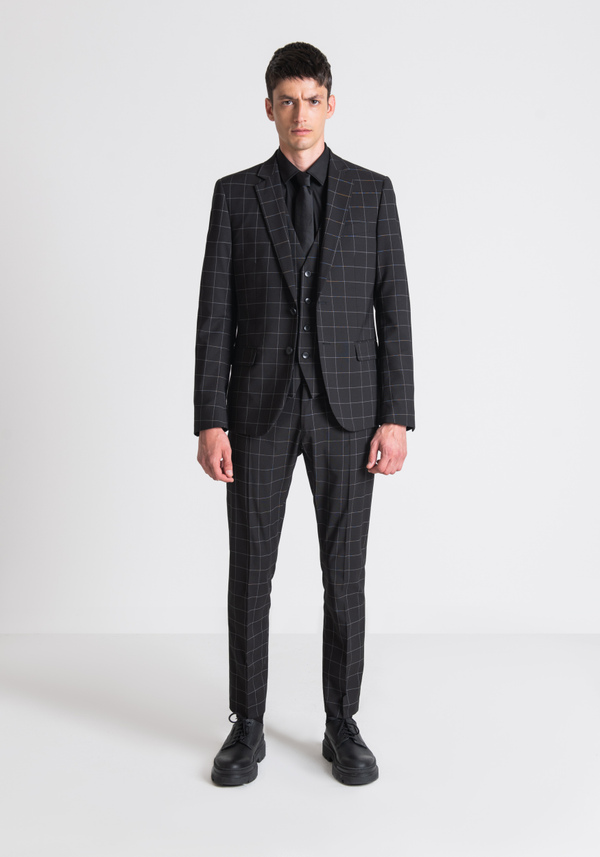 SLIM-FIT “BONNIE” JACKET MADE FROM A STRETCHY CHEQUERED FABRIC - Antony Morato Online Shop