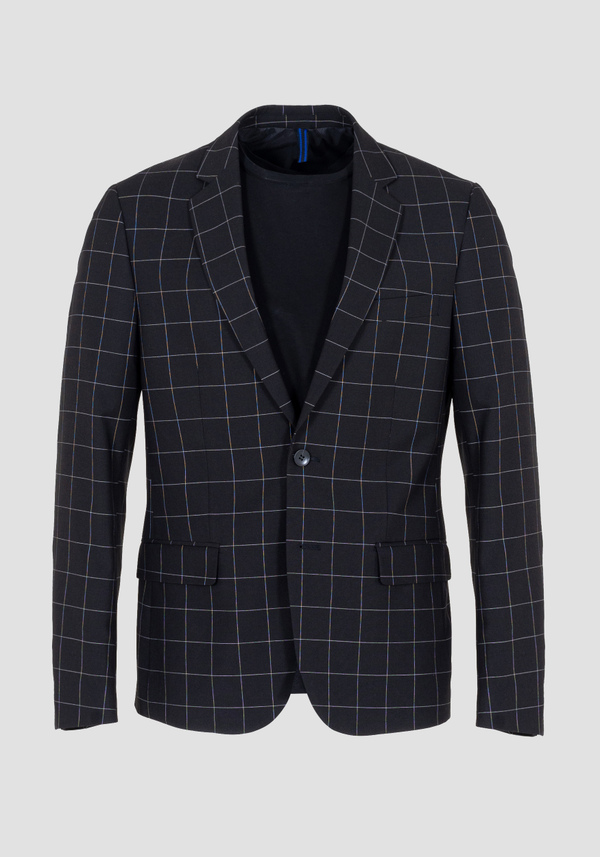SLIM-FIT “BONNIE” JACKET MADE FROM A STRETCHY CHEQUERED FABRIC - Antony Morato Online Shop