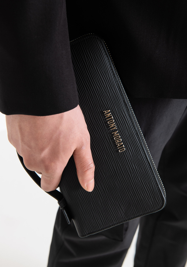 POUCH IN FAUX LEATHER WITH PALMELLATO EFFECT - Antony Morato Online Shop