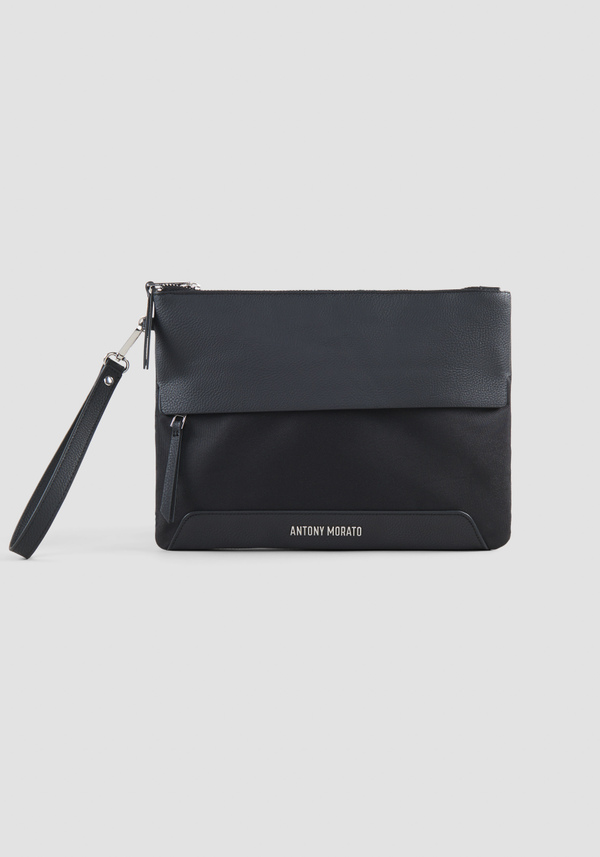RECTANGULAR POCHETTE BAG IN NYLON AND FAUX LEATHER - Antony Morato Online Shop