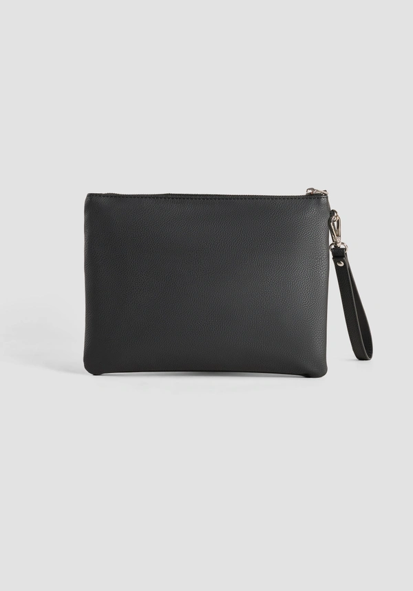 POUCH IN FAUX LEATHER WITH METALLIC LOGO - Antony Morato Online Shop
