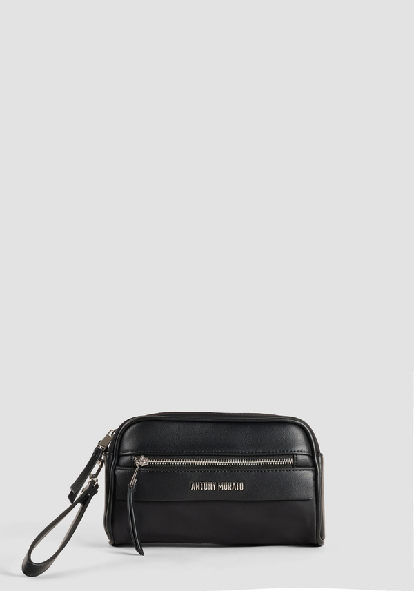 POUCH IN FAUX LEATHER WITH METALLIC LOGO - Antony Morato Online Shop