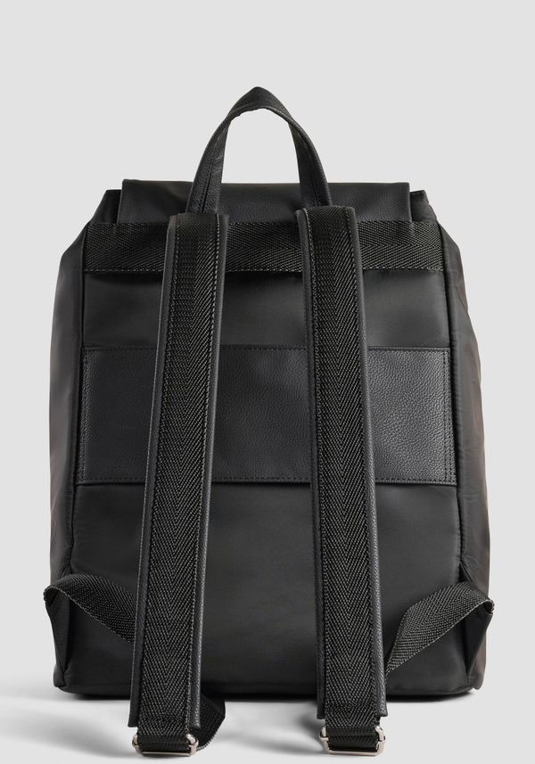 BACKPACK IN NYLON AND FAUX LEATHER WITH METAL LOGO - Antony Morato Online Shop