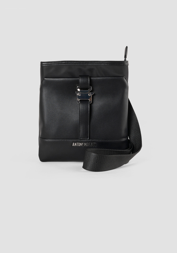 NYLON AND IMITATION LEATHER MESSENGER BAG WITH BUCKLE - Antony Morato Online Shop