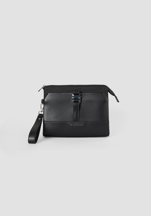 NYLON AND IMITATION LEATHER CLUTCH WITH BUCKLE - Antony Morato Online Shop