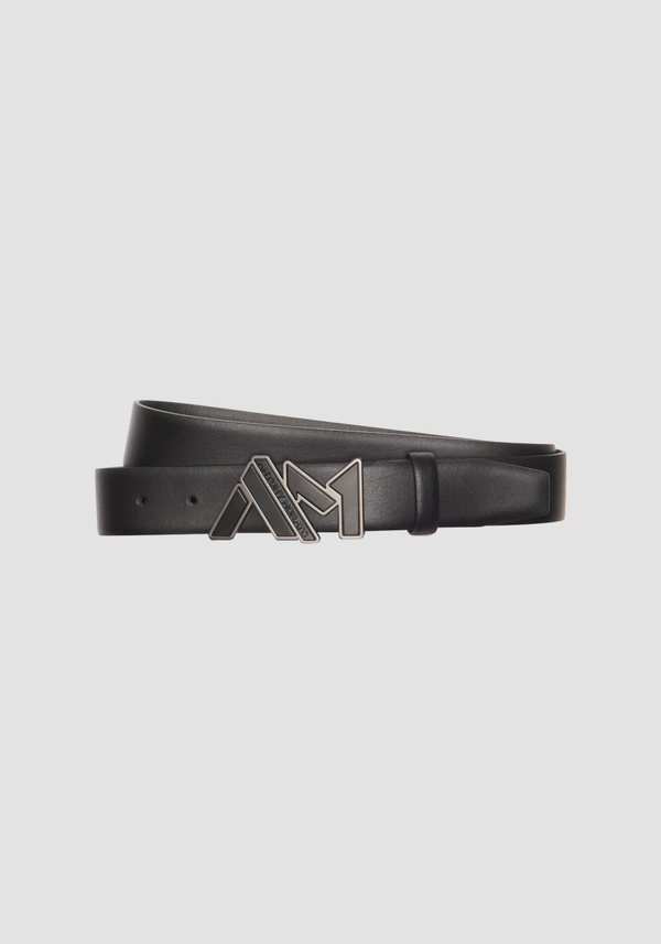 CINTURÓN DE PIEL CON PLACA DE 35 MM DE ALTURA - Antony Morato Online Shop
