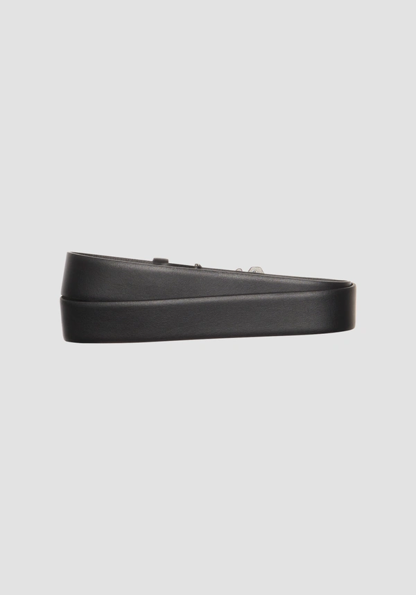 CINTURÓN DE PIEL CON PLACA DE 35 MM DE ALTURA - Antony Morato Online Shop