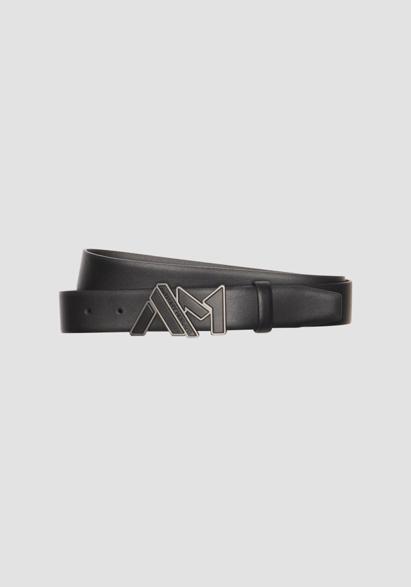 CINTURÓN DE PIEL CON PLACA DE 35 MM DE ALTURA - Antony Morato Online Shop