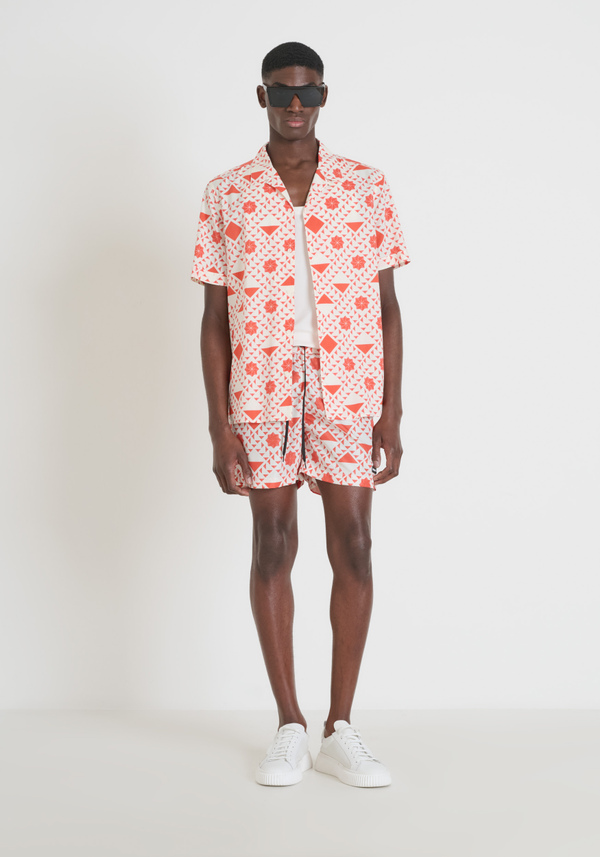 MAILLOT DE BAIN COUPE RÉGULIÈRE EN NYLON IMPRIMÉ À SÉCHAGE RAPIDE - Antony Morato Online Shop