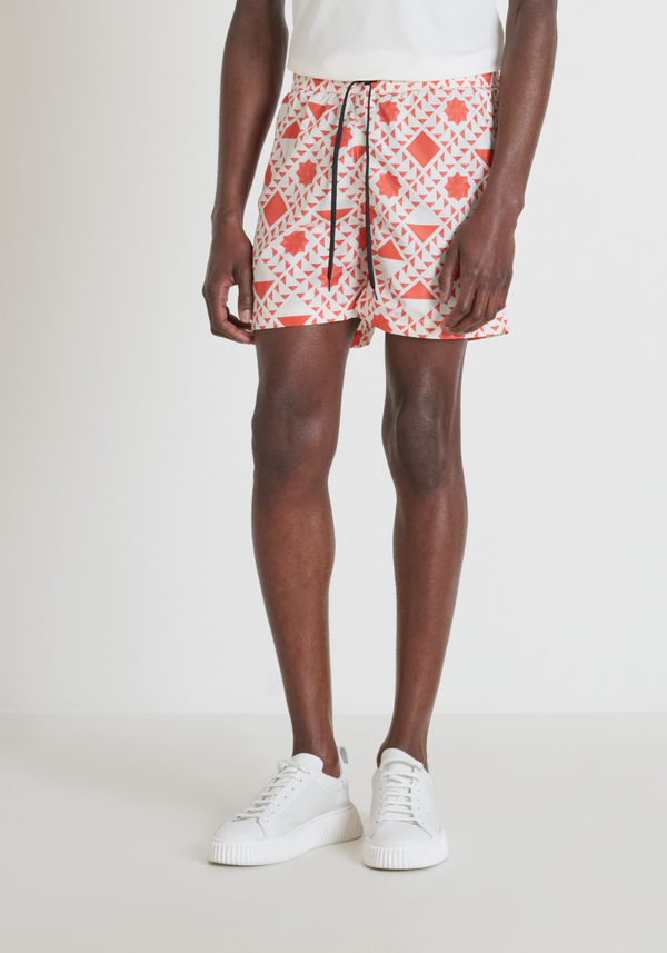 MAILLOT DE BAIN COUPE RÉGULIÈRE EN NYLON IMPRIMÉ À SÉCHAGE RAPIDE - Antony Morato Online Shop